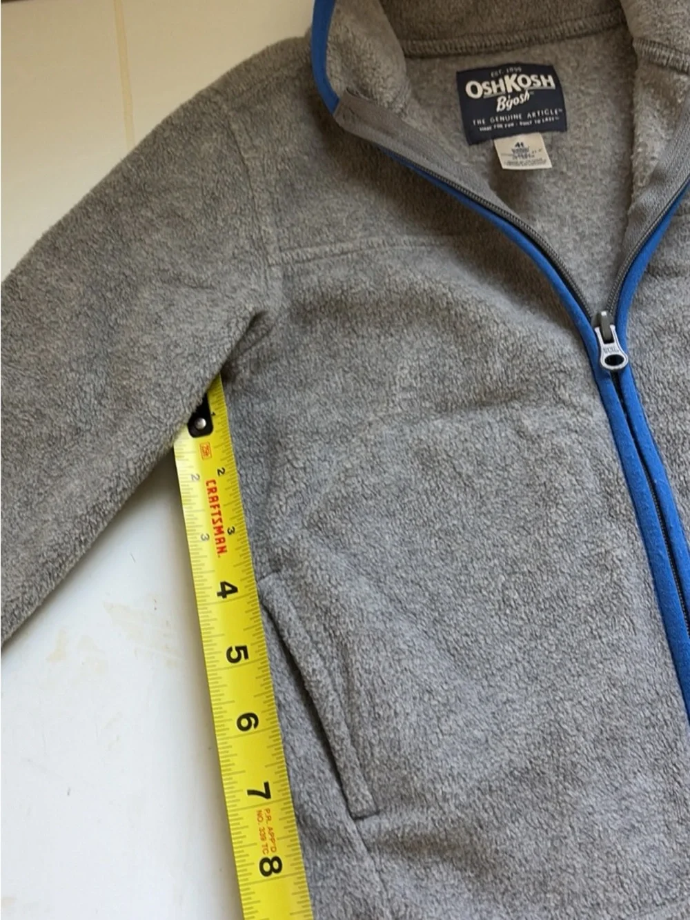 OshKosh B'gosh Gray Fleece Jacket with Blue Trim